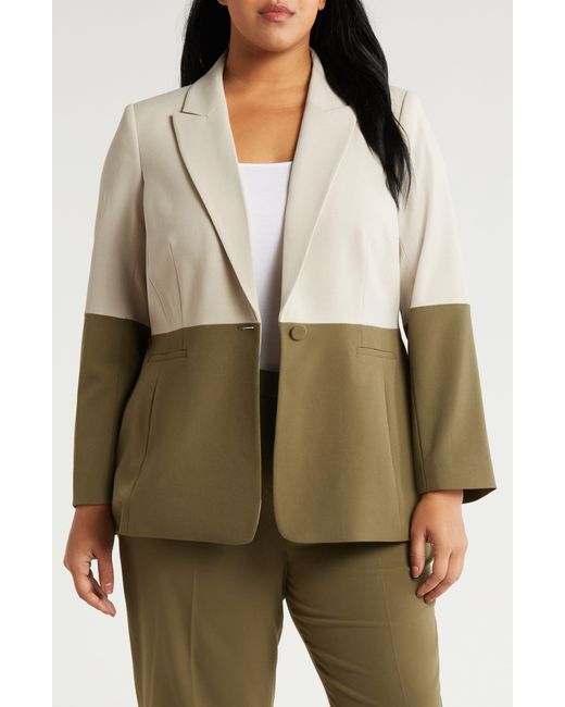 Tahari Gray Colorblock Blazer