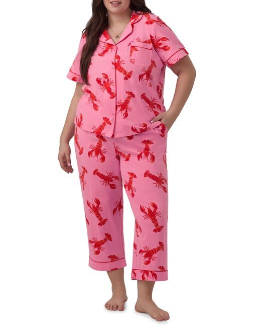 Bedhead Red Print Stretch Organic Cotton Jersey Crop Pajamas