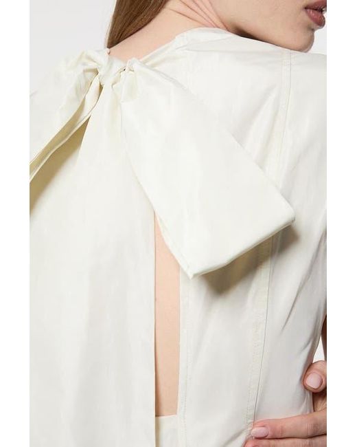 Karen Millen White Taffeta Rosette Woven Mini Dress