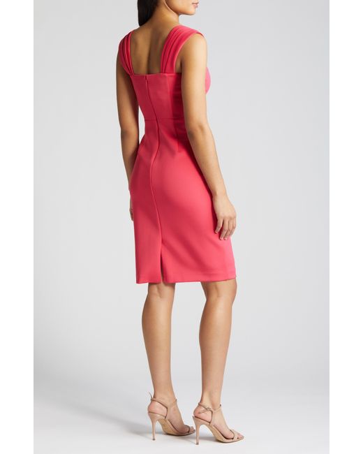 Vince Camuto Red Pleated Scuba Dress