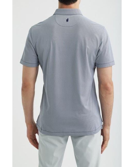 Johnnie-o Blue Solid Mesh Performance Jersey Polo for men