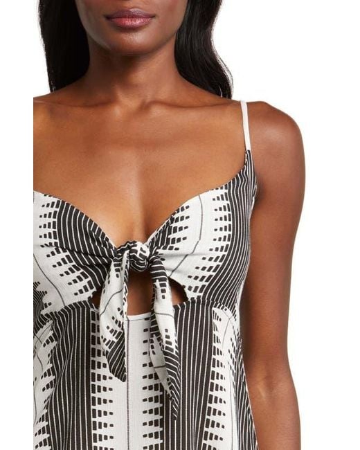 Elan Multicolor Cutout Tie Front Maxi Cover-Up Sundress
