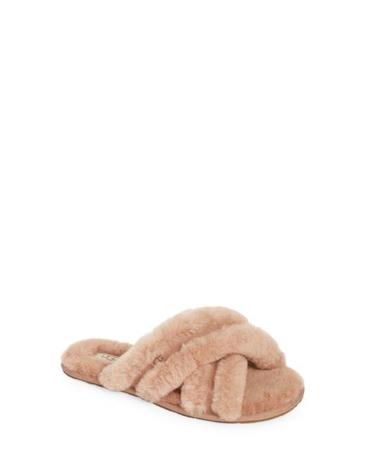 Ugg Pink Scuffita Genuine Shearling Slide Slipper