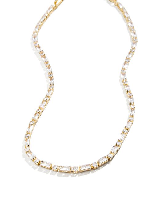 BaubleBar Adjustable Cubic Zirconia Tennis Necklace in White | Lyst