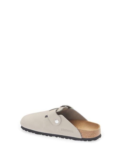 Birkenstock White Boston Big Buckle Clog