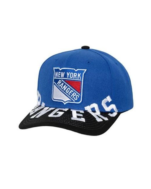 Mitchell & Ness Blue New York Rangers Underarch Two-Tone Pro Crown Snapback Hat for men