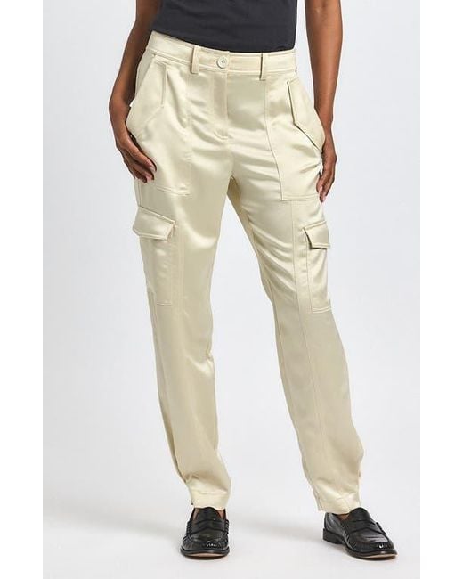 10 Crosby Derek Lam Natural Elian Stretch Satin Utility Pants