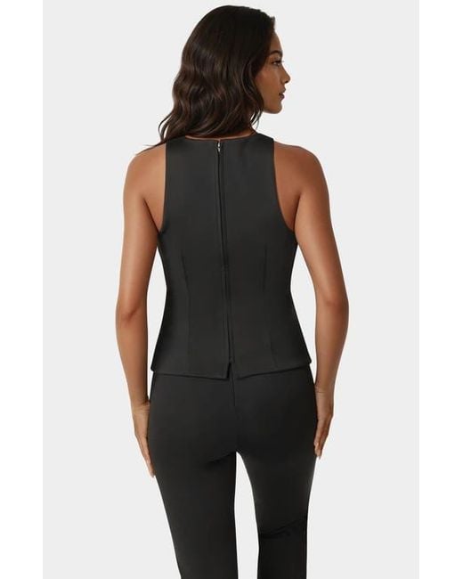 Bebe Black Bow Halter Neck Top