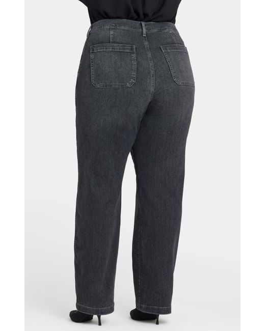 NYDJ Black Brooke High Waist Loose Straight Leg Jeans