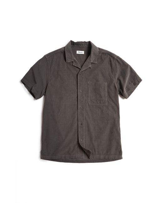 Rowan Gray Zion Cotton Corduroy Short Sleeve Button-up Shirt for men