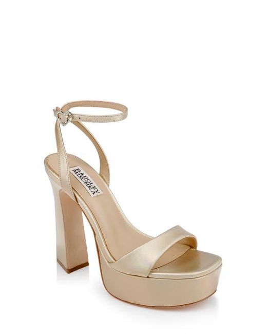 Badgley Mischka White Caia Ankle Strap Platform Sandal