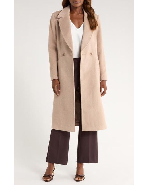 Bernardo Natural Belted Wool Blend Longline Coat