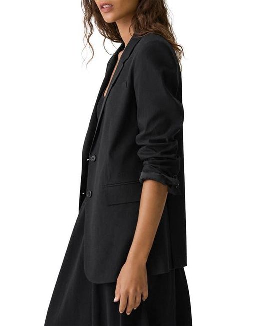 Theory Black Linen Blend Blazer