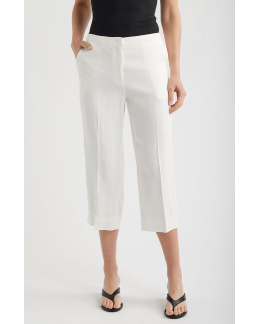 Theory White Slit Capri Pants