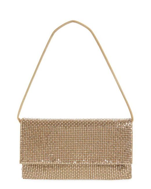 Loeffler Randall Metallic Charlee Crystal Embellished Mesh Clutch