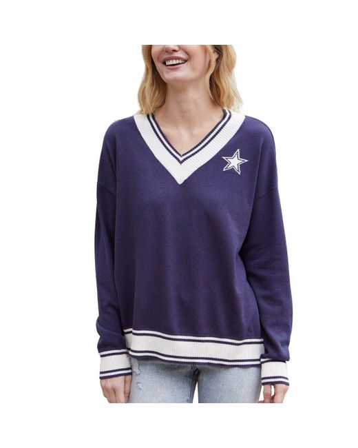 Lauren James Dallas Cowboys Cricket V-neck Pullover Sweater At Nordstrom in  Blue