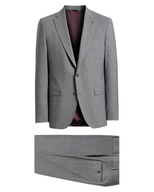 Jack Victor Gray Esprit Solid Stretch Wool Suit for men