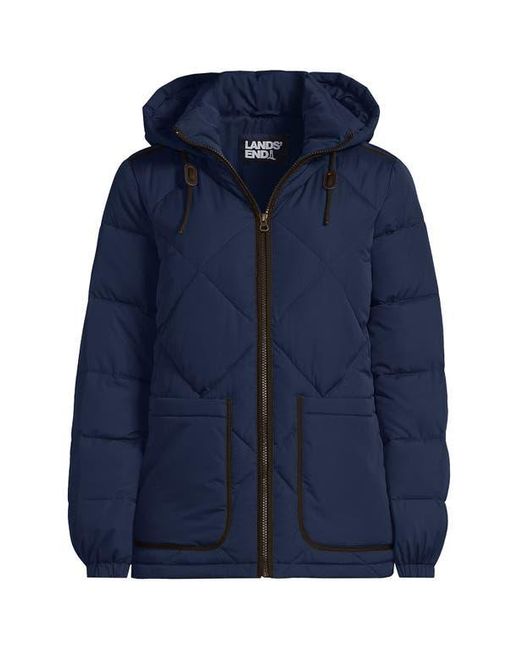 Lands' End Blue Featherfree Insulated Diamond Quilted Jacket