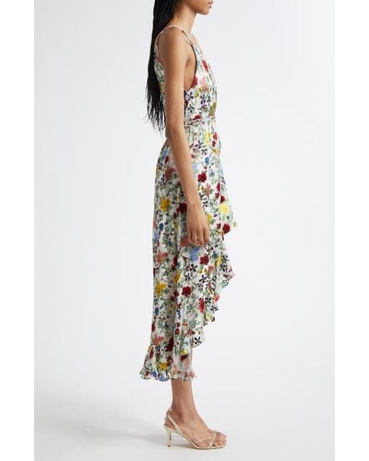 Alice + Olivia Tara Floral Ruffle Detail High-Low Dress | Lyst