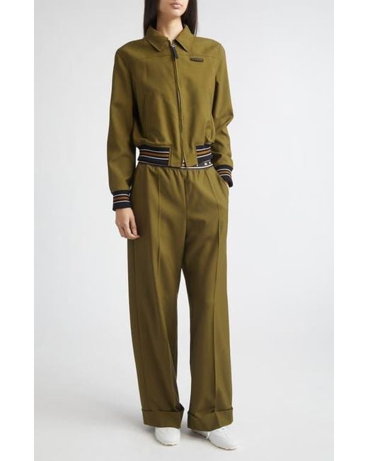Marni Green Virgin Wool Bomber Jacket