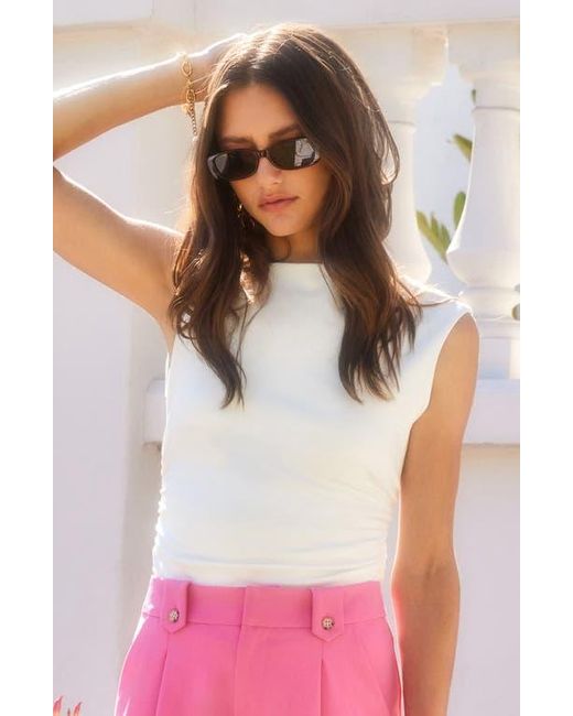 Fifteen Twenty White Tasha Ruched Side Top