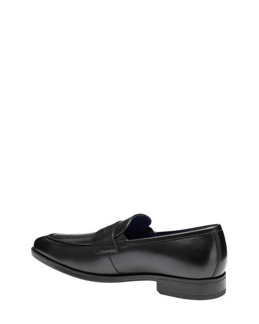 Johnston & Murphy Gibbons Embossed Penny Loafer in Black for  display picture 1