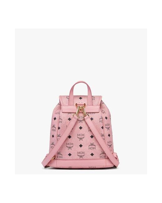 MCM Pink Mini Aren Drawstring Backpack
