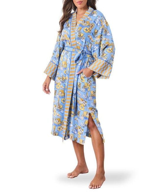 Printfresh Blue Satin Robe