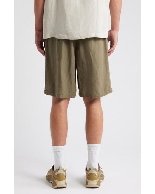 Topman Green Wide Leg Linen Blend Shorts for men