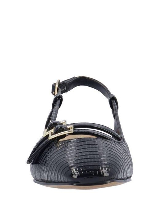 J. Reneé Black Jovana Lizard Embossed Slingback Pump