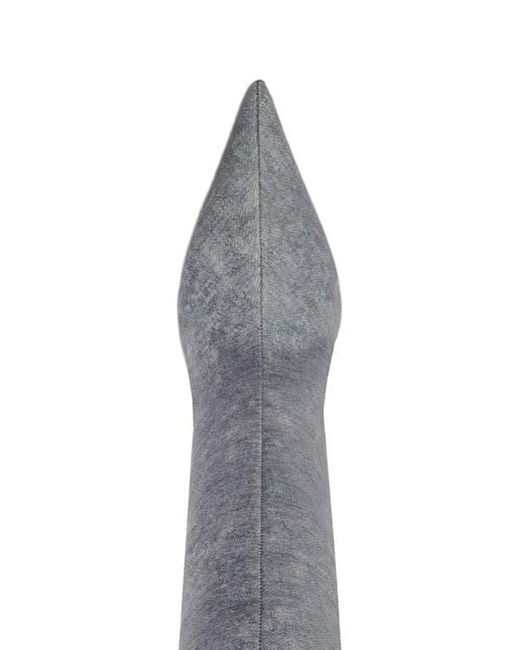 SCHUTZ SHOES Gray Maryann Up Curve Pointed Toe Tall Boot