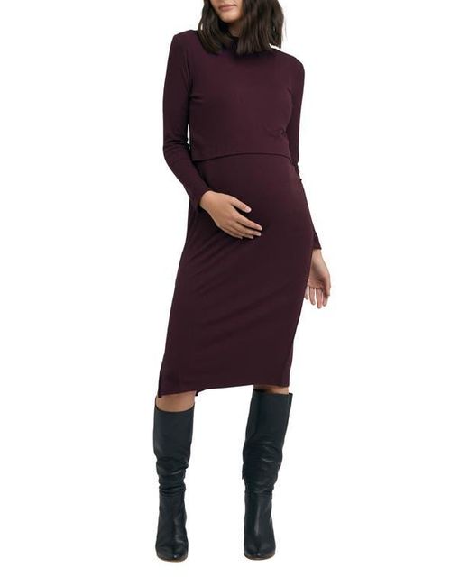 Ripe Maternity Black Ruby Rib Dress