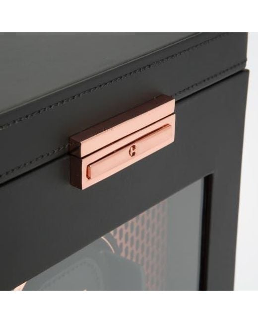 Wolf Metallic Axis Single Watch Winder With Storage for men