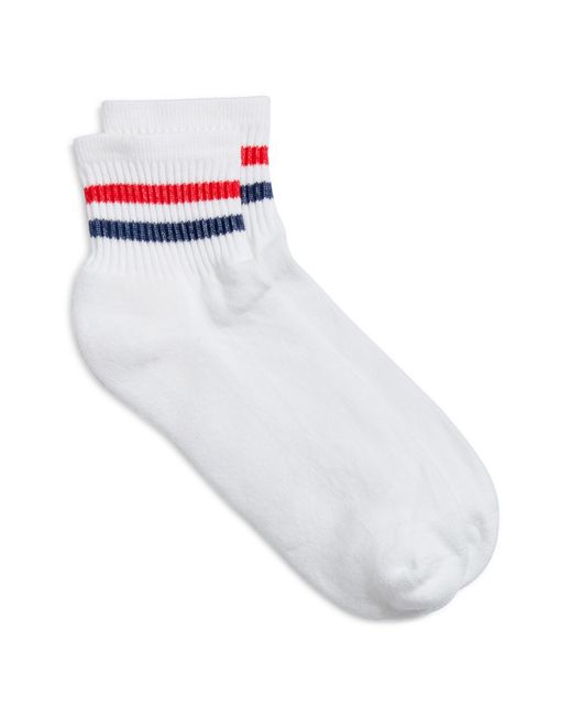 American Trench White Stripe Ankle Socks for men
