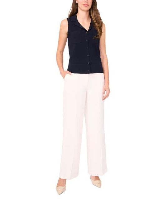Halogen® Blue Lapel Collar Sweater Vest