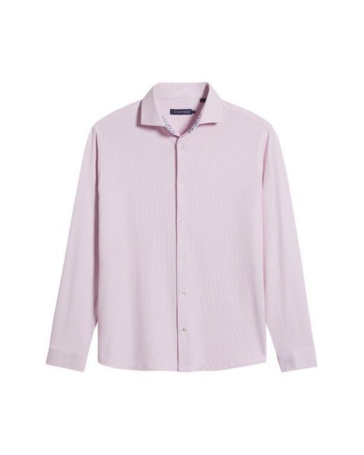 Stone Rose Pink Techno Stretch Solid Performance Button-Up Shirt for men