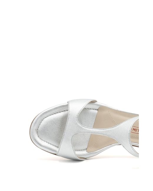 Amalfi by Rangoni White Damasco Kitten Heel T-strap Sandal