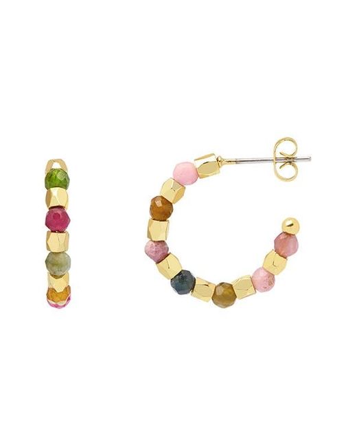 Estella Bartlett Metallic Coco Bead Hoop Earrings