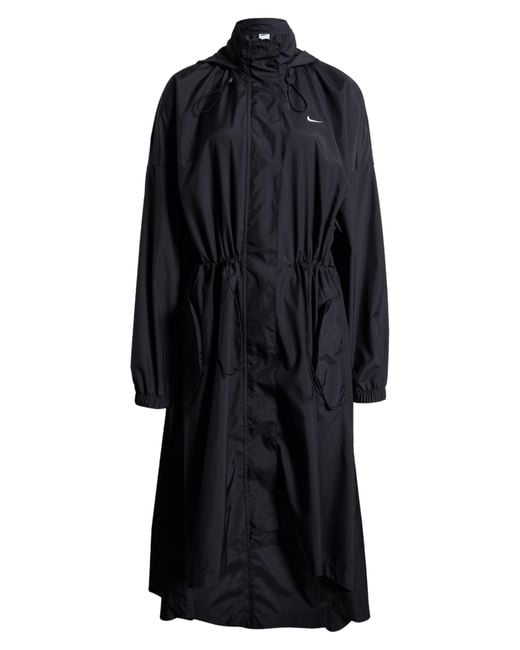Nike Black Essential Longline Trench Coat