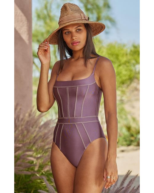 Becca Purple Color Sheen One-piece Swimsuit