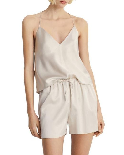 Mango White Stretch Silk Camisole
