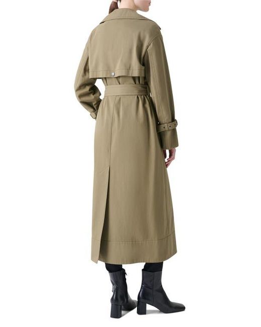 Akris Punto Natural Double Breasted Cotton Gabardine Trench Coat