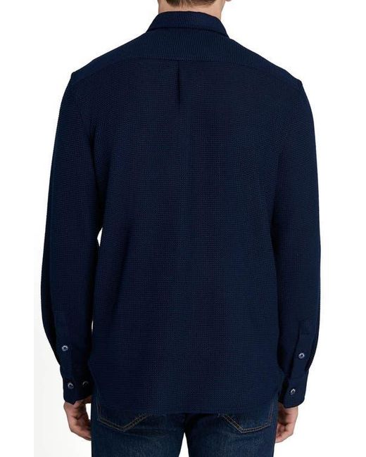 Con.struct Blue Slim Fit Solid Shirt Jacket for men