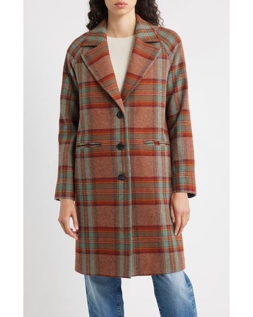 Pendleton Brown Oregon Plaid Wool Overcoat