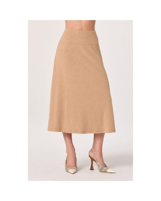 Astr Natural Knit Midi Skirt