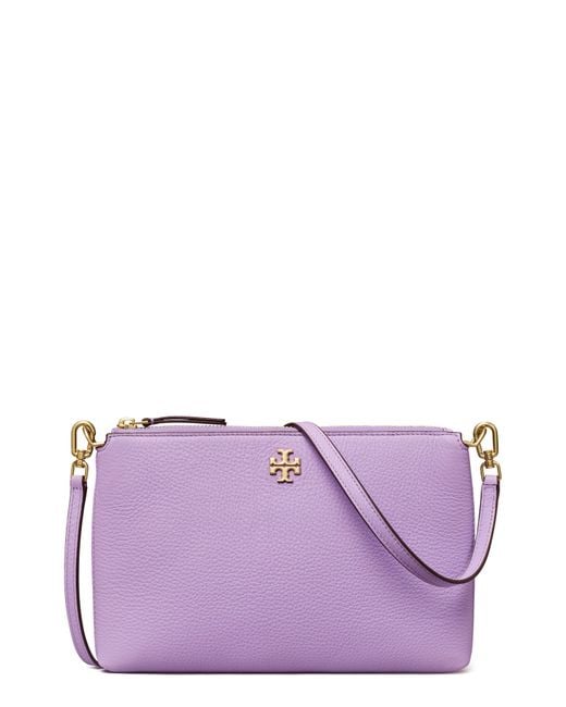 Tory Burch Mercer Pebbled Zip Crossbody Bag in Purple Lyst