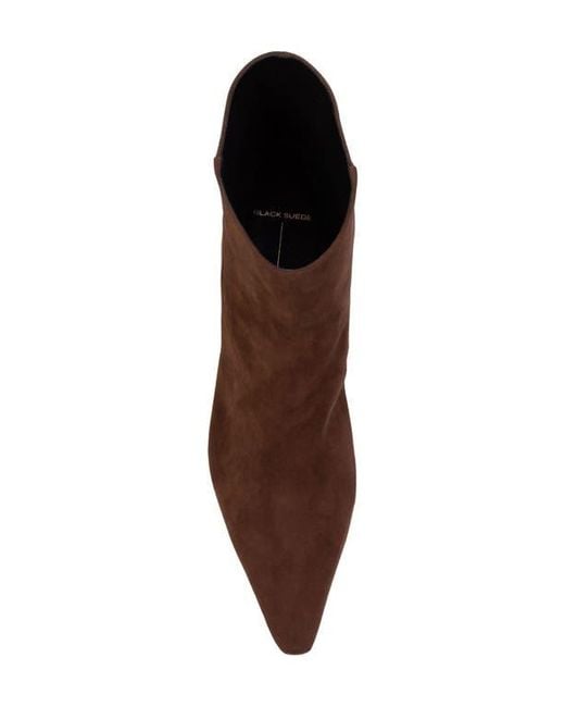 Black Suede Studio Brown Avenue 50 Pointed Toe Kitten Heel Bootie