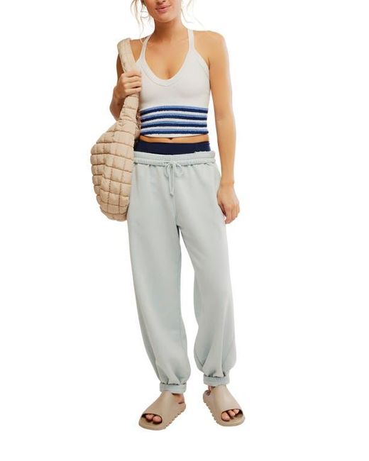Free People Blue All Clear Racerback Crop Tank