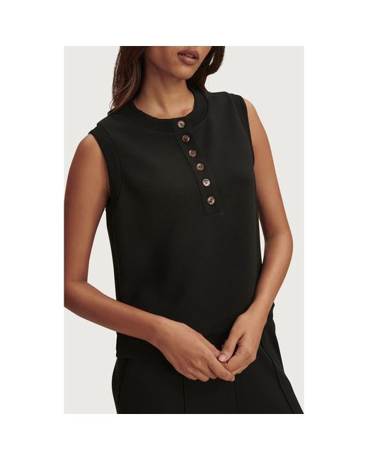 Varley Black Marla Button Placket Tank