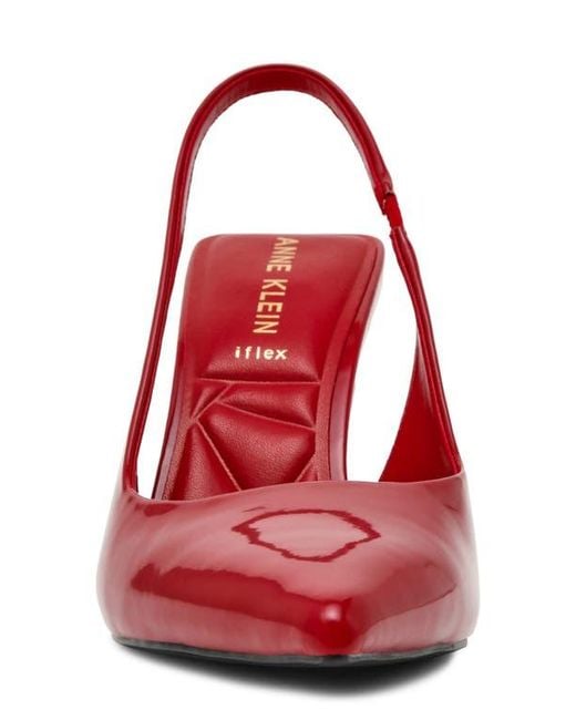 Anne Klein Red Itzy Pointed Toe Slingback Pump